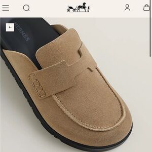 Hermes go mule taupe suede size 38 new in box